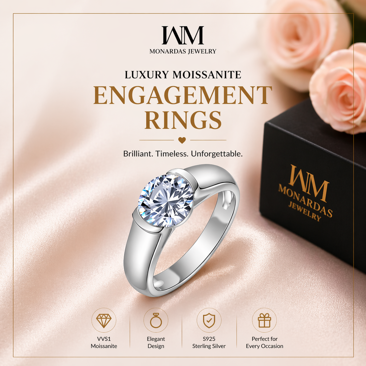 Luxury Moissanite Engagement Rings | Monardas Jewelry
