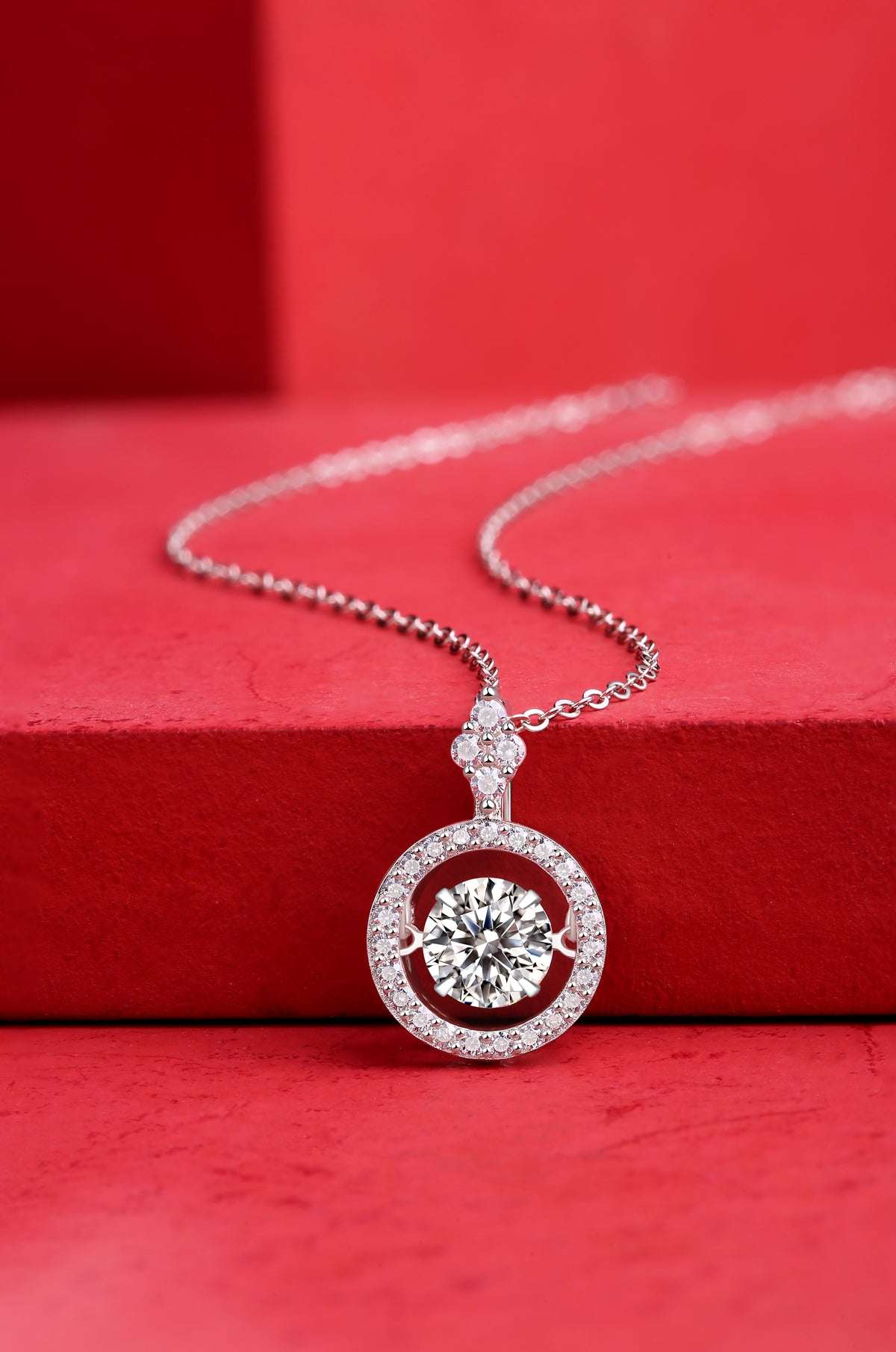 moissanite circle pendant necklace 925 sterling silver minimalist luxury