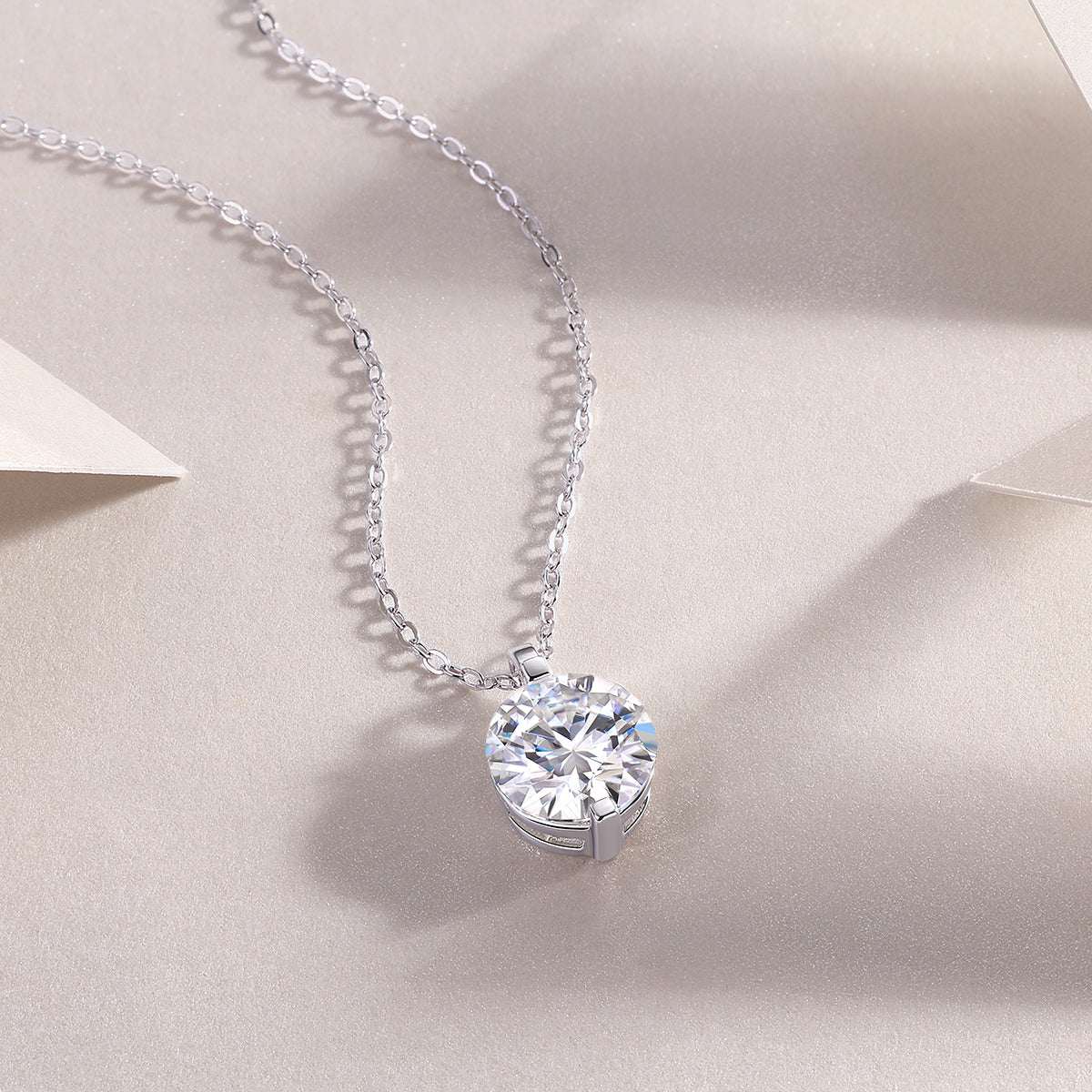 moissanite solitaire pendant necklace 925 sterling silver minimalist luxury