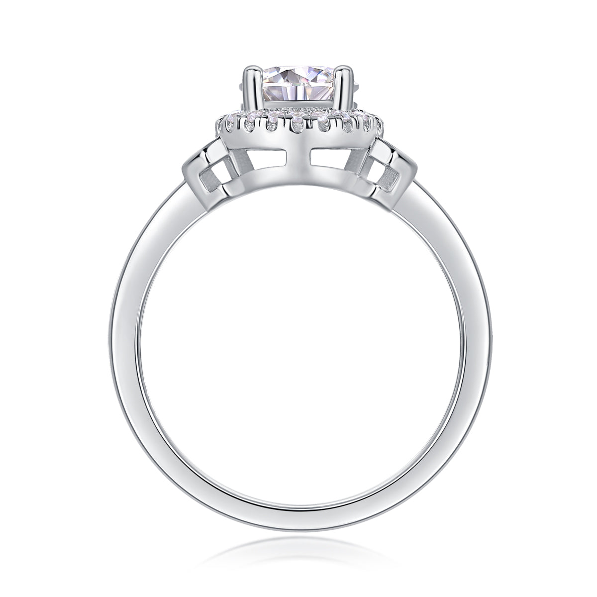 moissanite halo ring 925 sterling silver round cut minimalist luxury