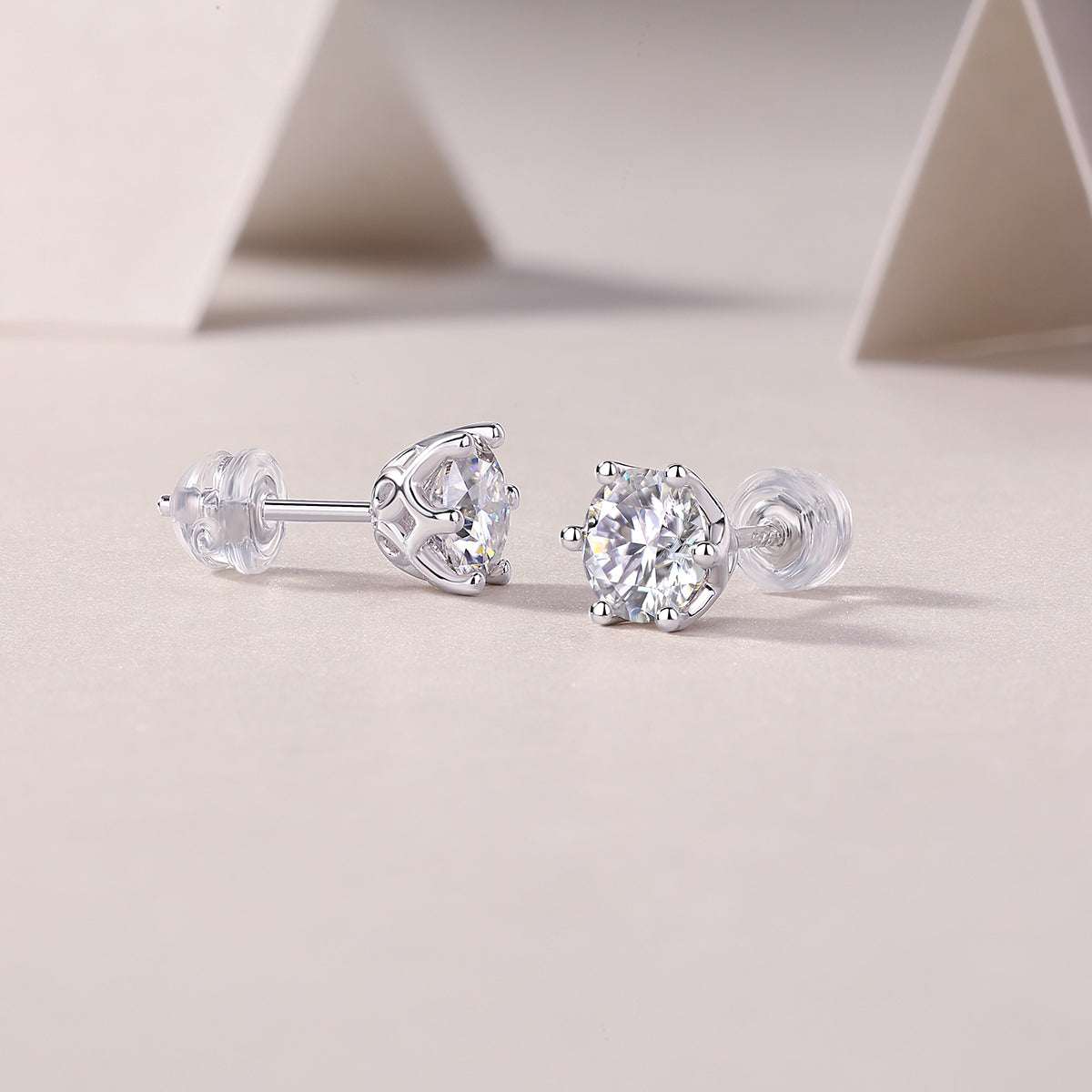 moissanite stud earrings 925 sterling silver minimalist luxury