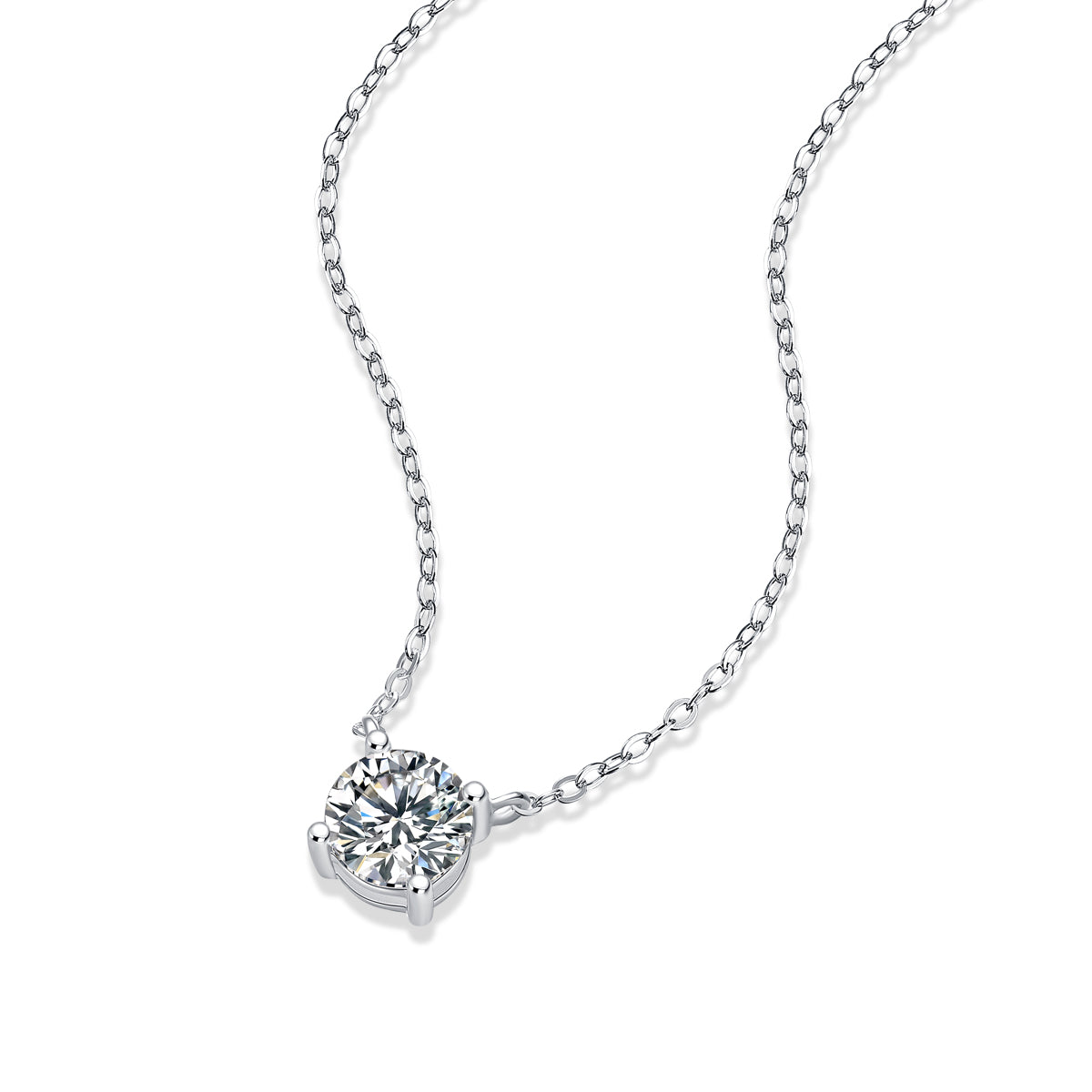 moissanite solitaire necklace 925 sterling silver minimalist luxury