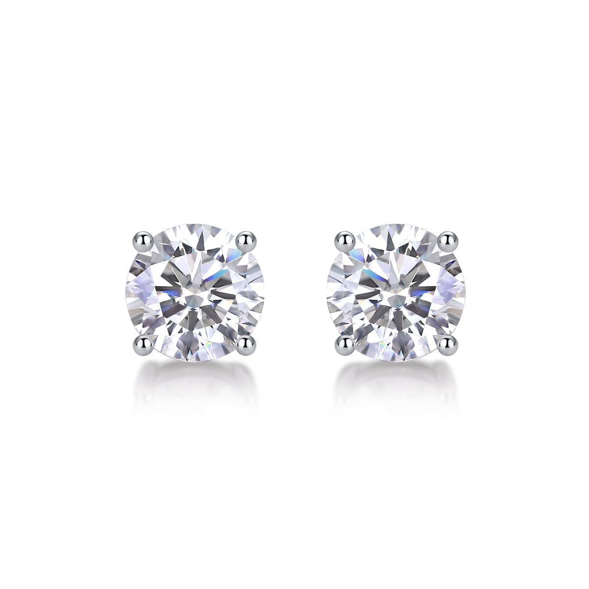 round moissanite stud earrings 925 sterling silver classic minimalist luxury
