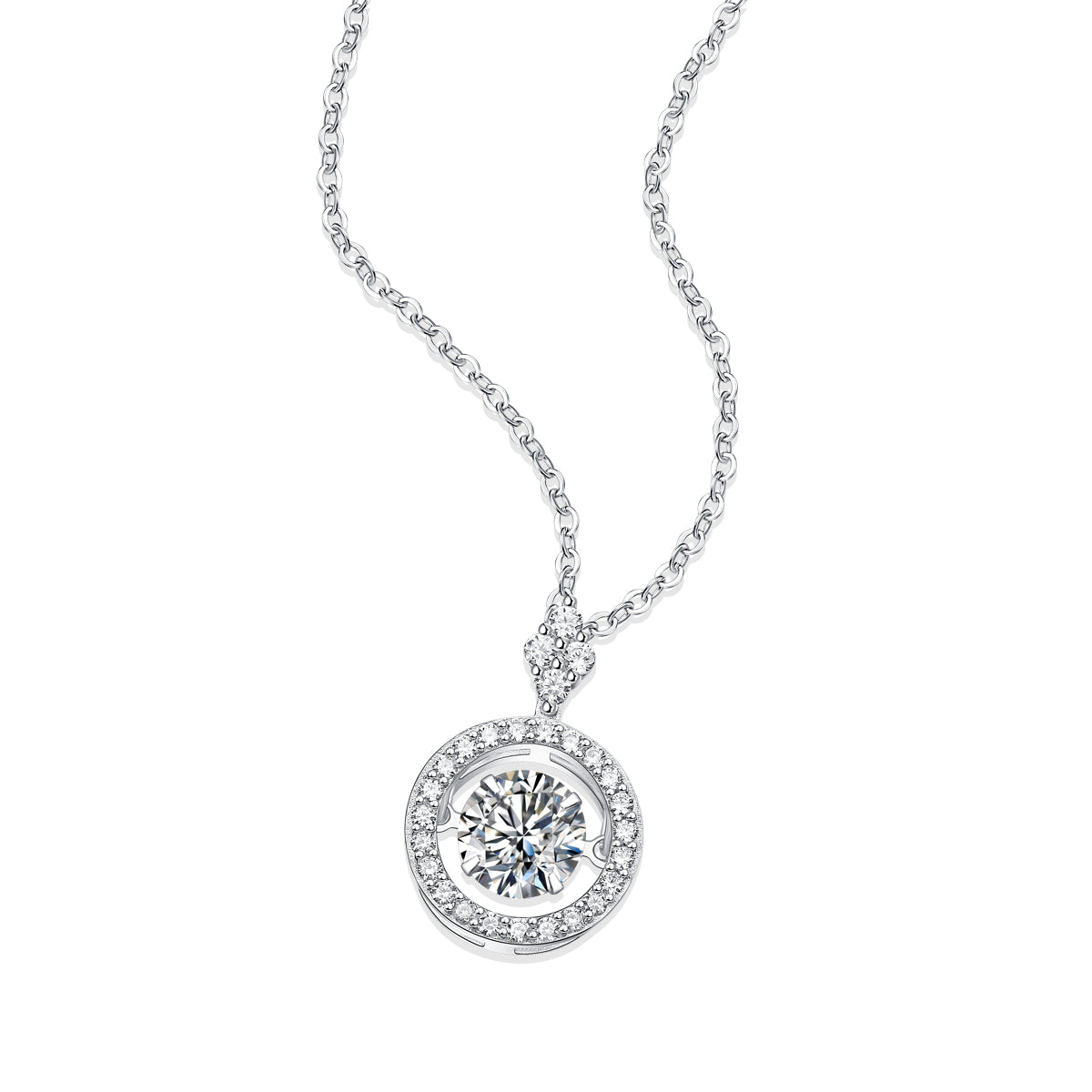 moissanite circle pendant necklace 925 sterling silver minimalist luxury