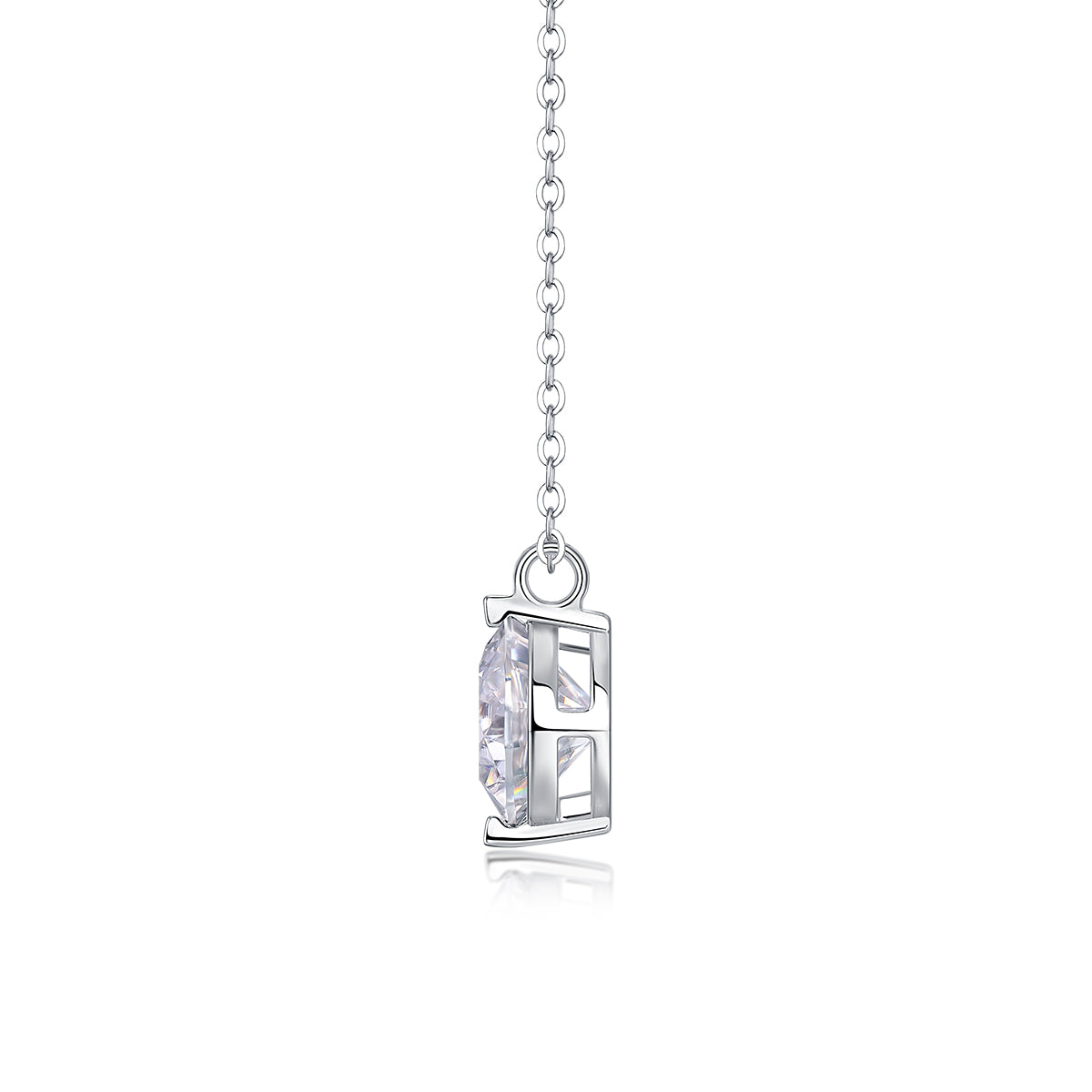 moissanite solitaire pendant necklace 925 sterling silver minimalist luxury