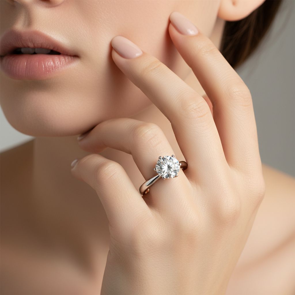 5 Carat Moissanite Solitaire Ring 925 Sterling Silver D Color VVS1 Luxury Engagement Ring Diamond Alternative