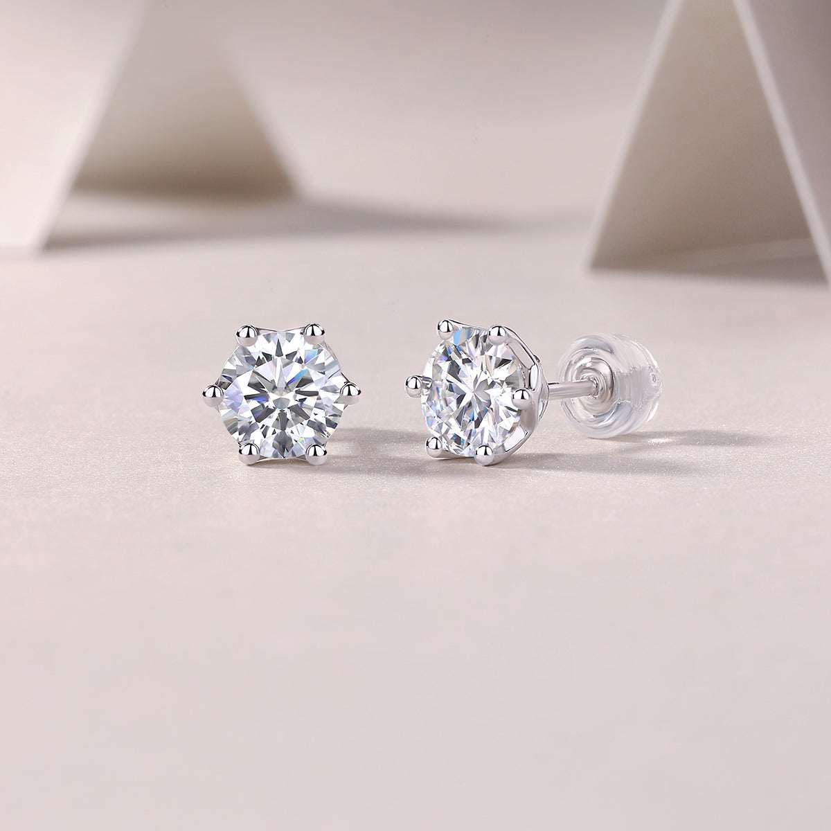 moissanite stud earrings 925 sterling silver minimalist luxury