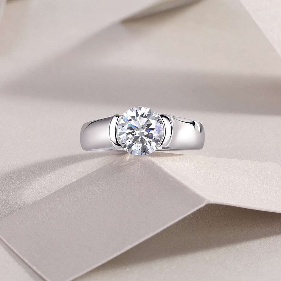 moissanite ring 925 sterling silver minimalist engagement ring