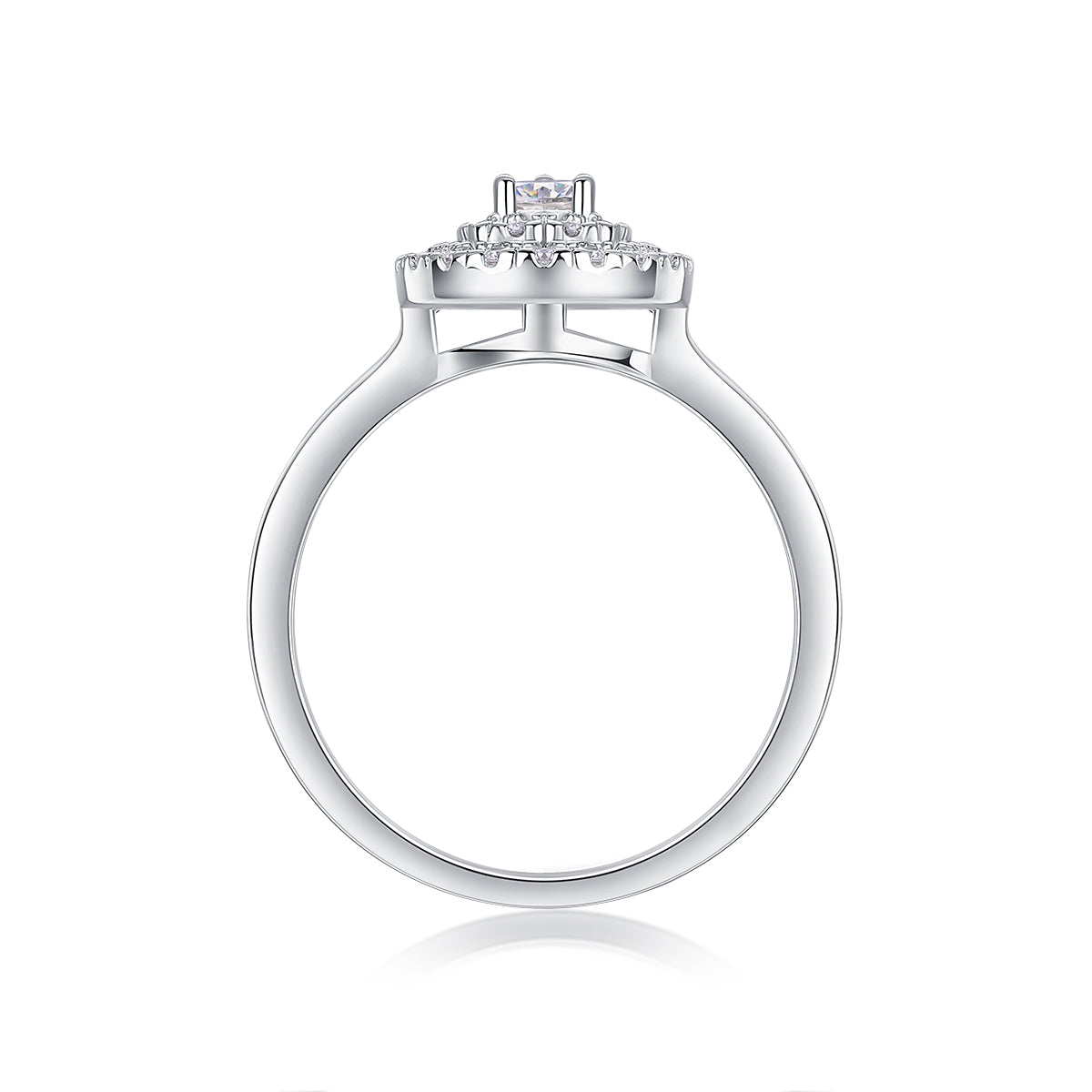 pear moissanite halo ring 925 sterling silver minimalist luxury