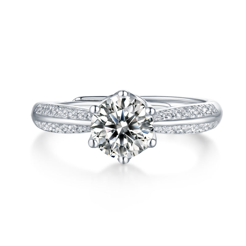 1ct moissanite engagement ring 925 sterling silver d color vvs1 diamond alternative