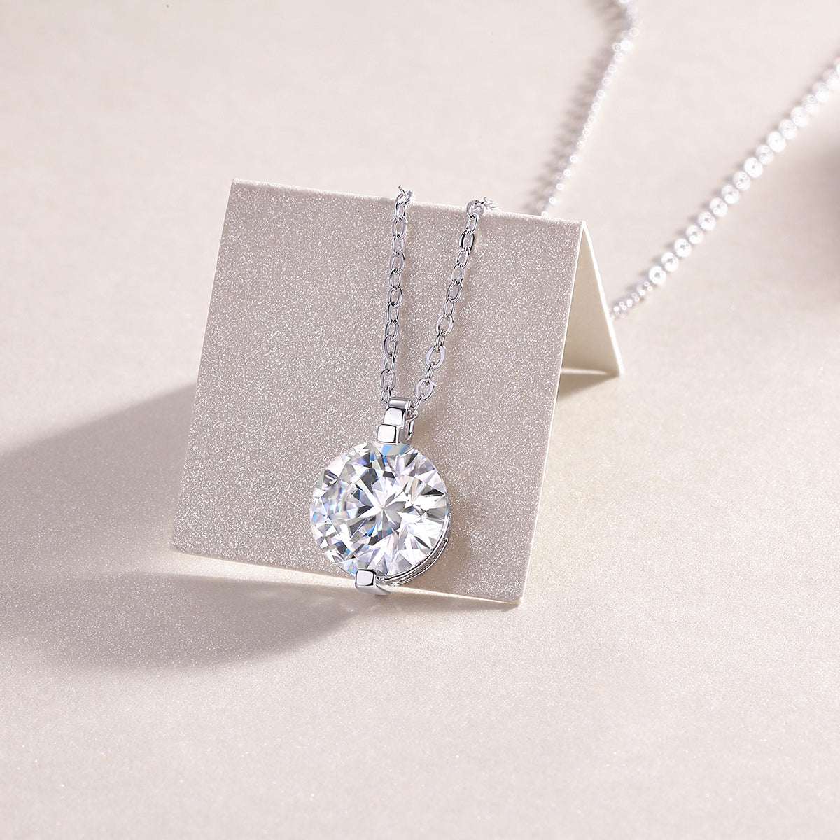moissanite solitaire pendant necklace 925 sterling silver minimalist luxury