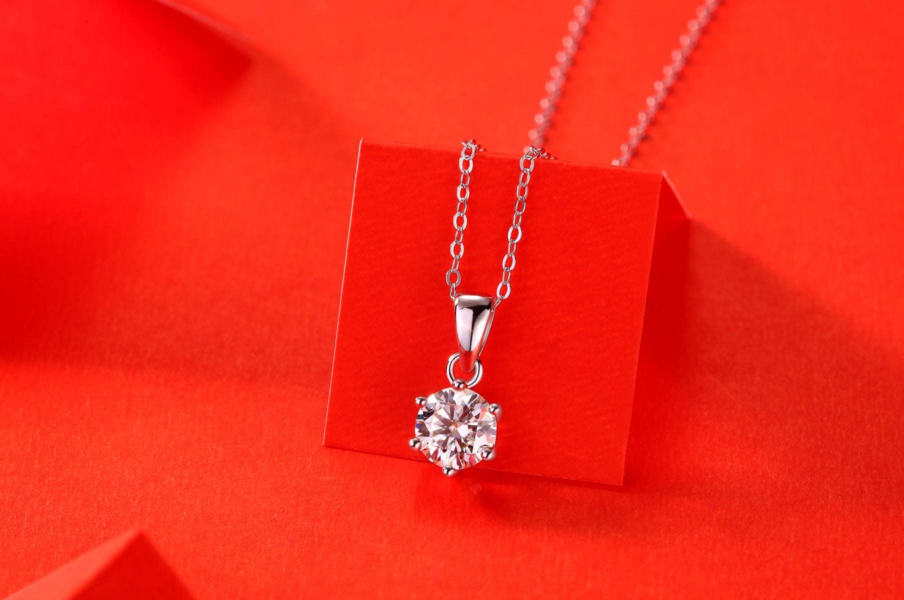 moissanite pendant necklace 925 sterling silver solitaire minimalist luxury