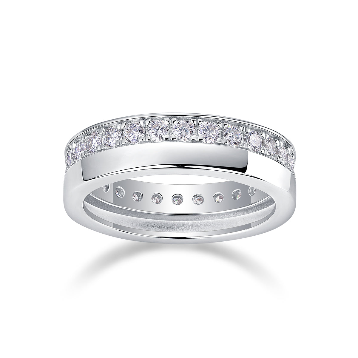 moissanite eternity band ring 925 sterling silver minimalist luxury