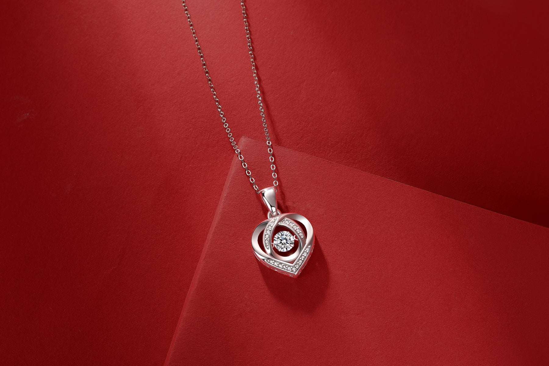 moissanite heart pendant necklace 925 sterling silver minimalist luxury