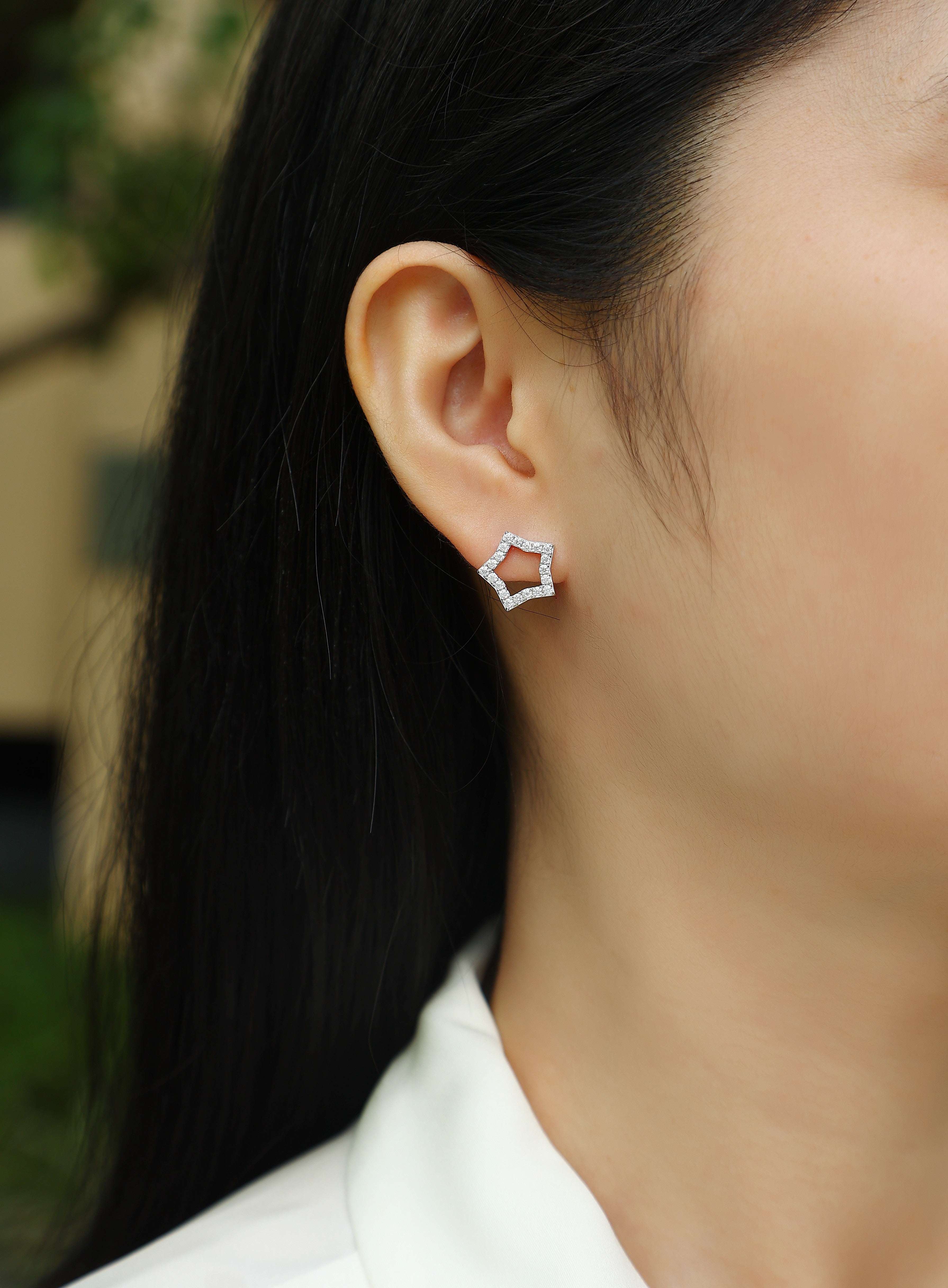 moissanite star stud earrings 925 sterling silver minimalist luxury