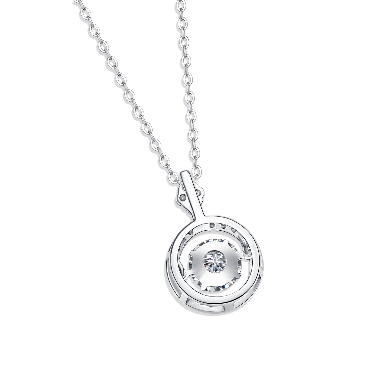 moissanite circle pendant necklace 925 sterling silver minimalist luxury
