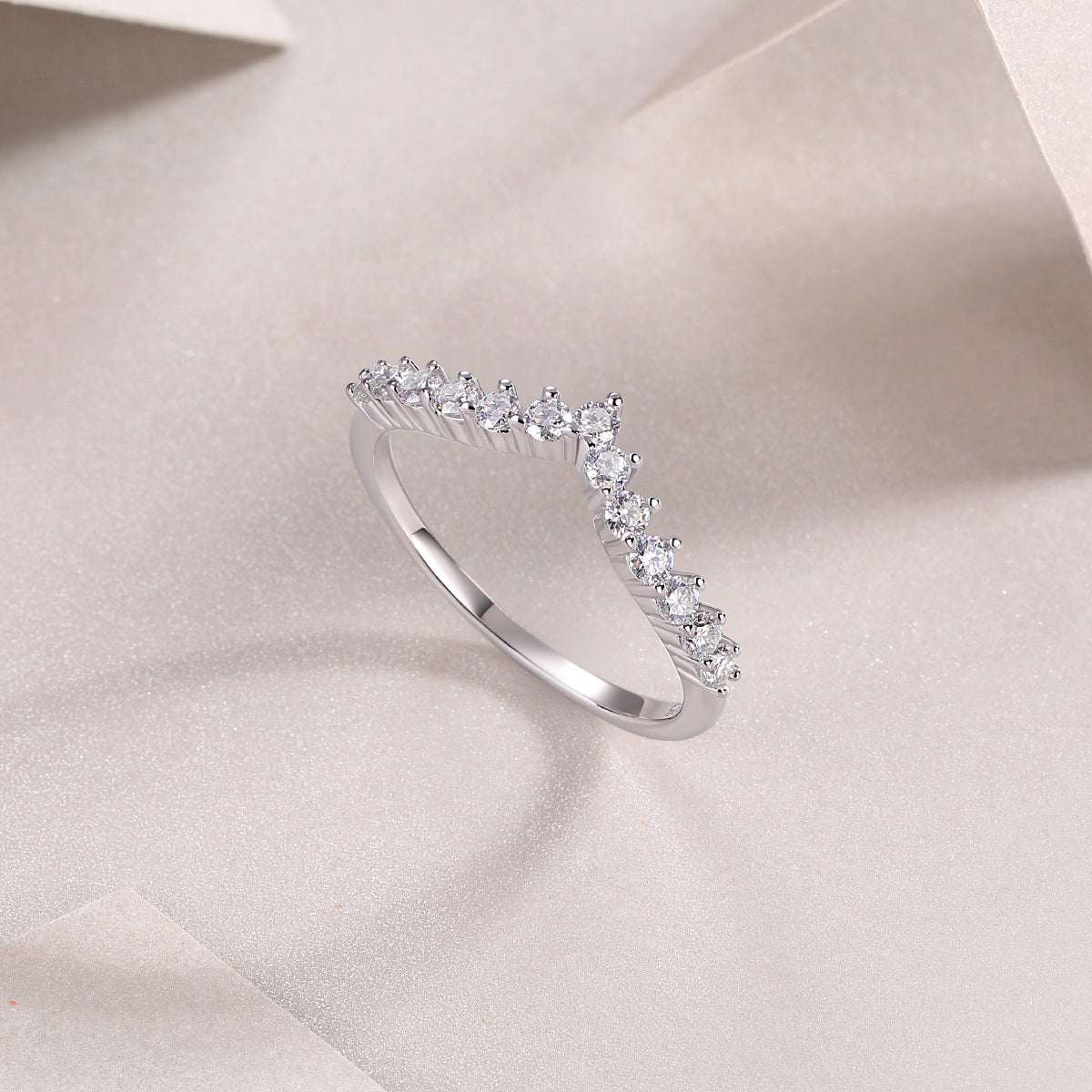 moissanite crown ring 925 sterling silver minimalist luxury band