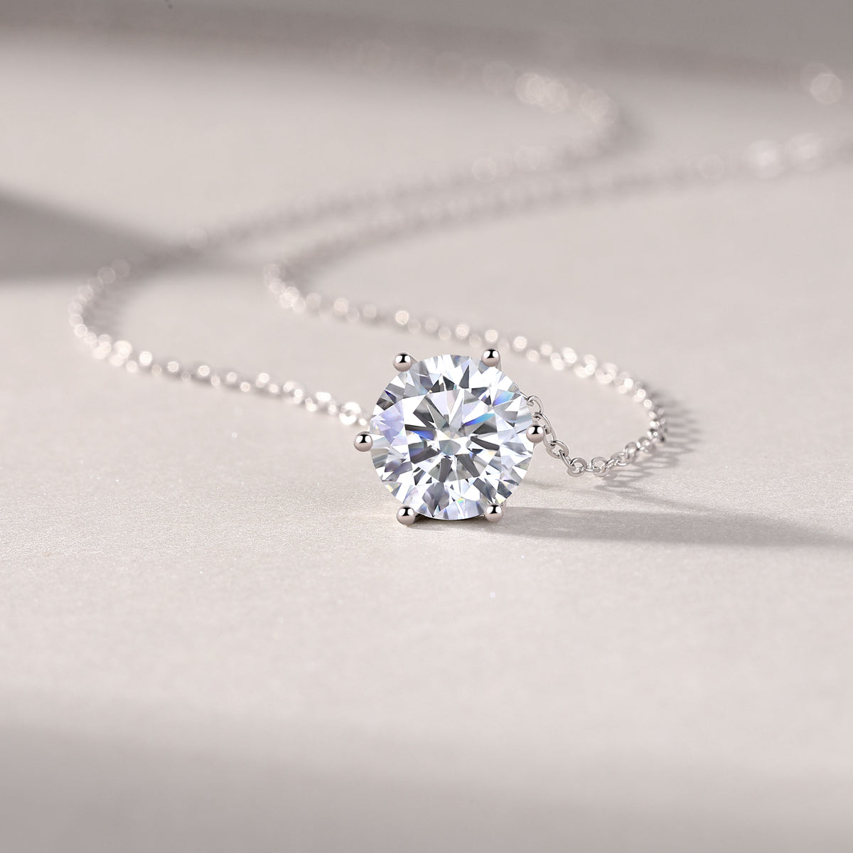 moissanite solitaire pendant necklace 925 sterling silver minimalist luxury