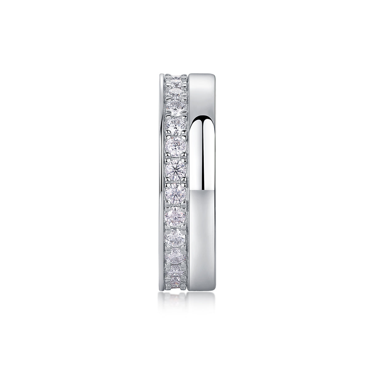 moissanite eternity band ring 925 sterling silver minimalist luxury