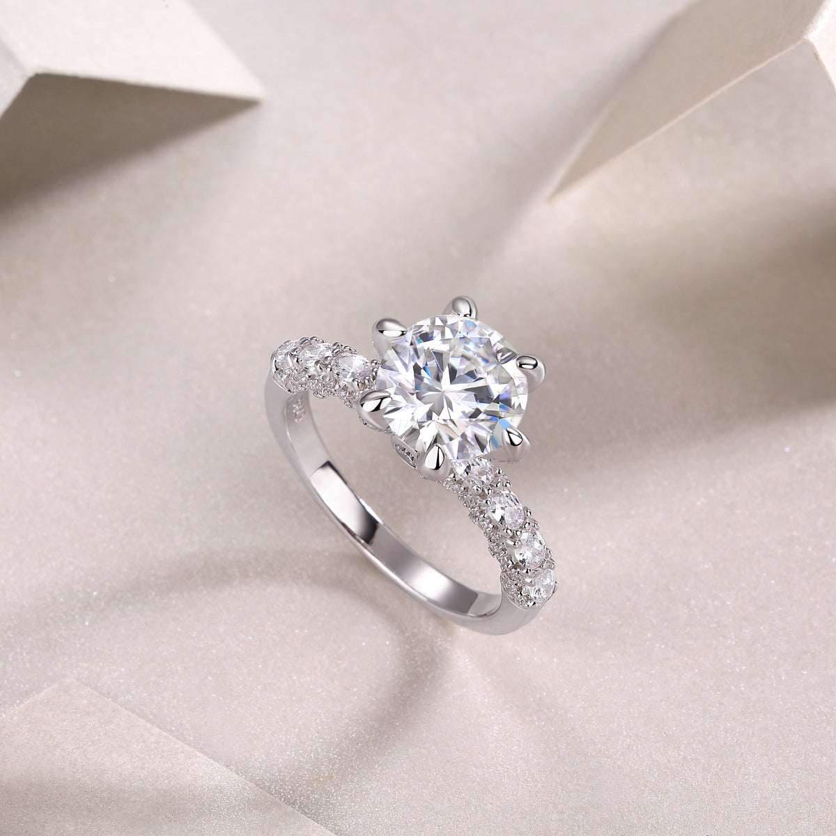 1ct 2ct 3ct moissanite wedding ring set 925 sterling silver bridal engagement rings
