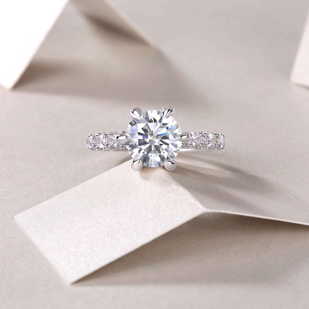 1ct 2ct 3ct moissanite wedding ring set 925 sterling silver bridal engagement rings