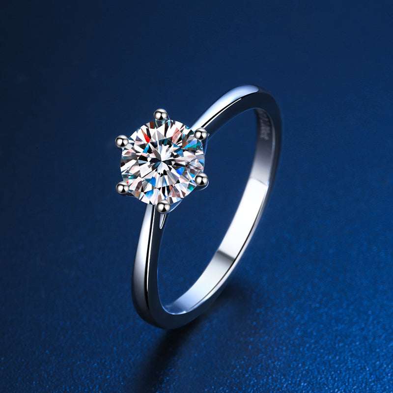 5 Carat Moissanite Solitaire Ring 925 Sterling Silver D Color VVS1 Luxury Engagement Ring Diamond Alternative