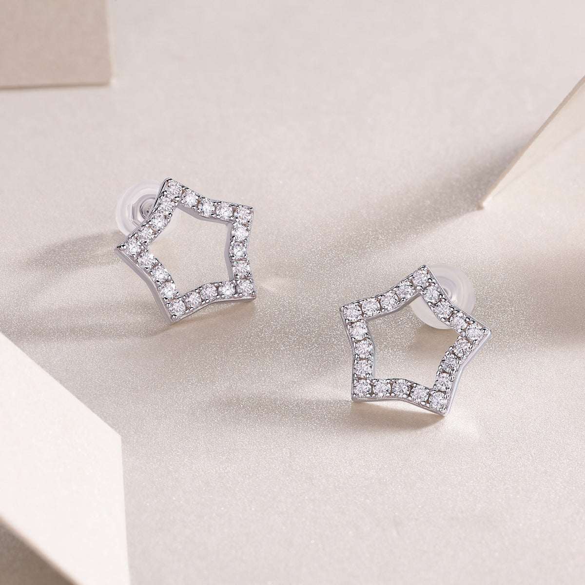 moissanite star stud earrings 925 sterling silver minimalist luxury