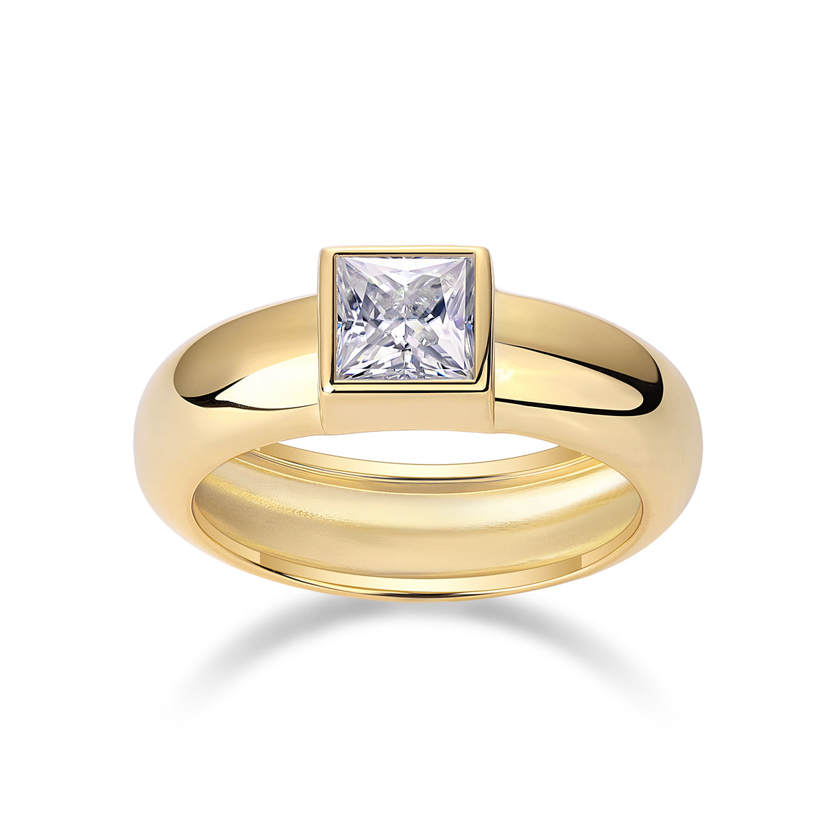 Sophisticated 1.0 Ct Square Princess Cut Moissanite Ring | S925 Sterling Silver | VVS1 Clarity D Color | Modern Luxury Wedding & Engagement Jewelry