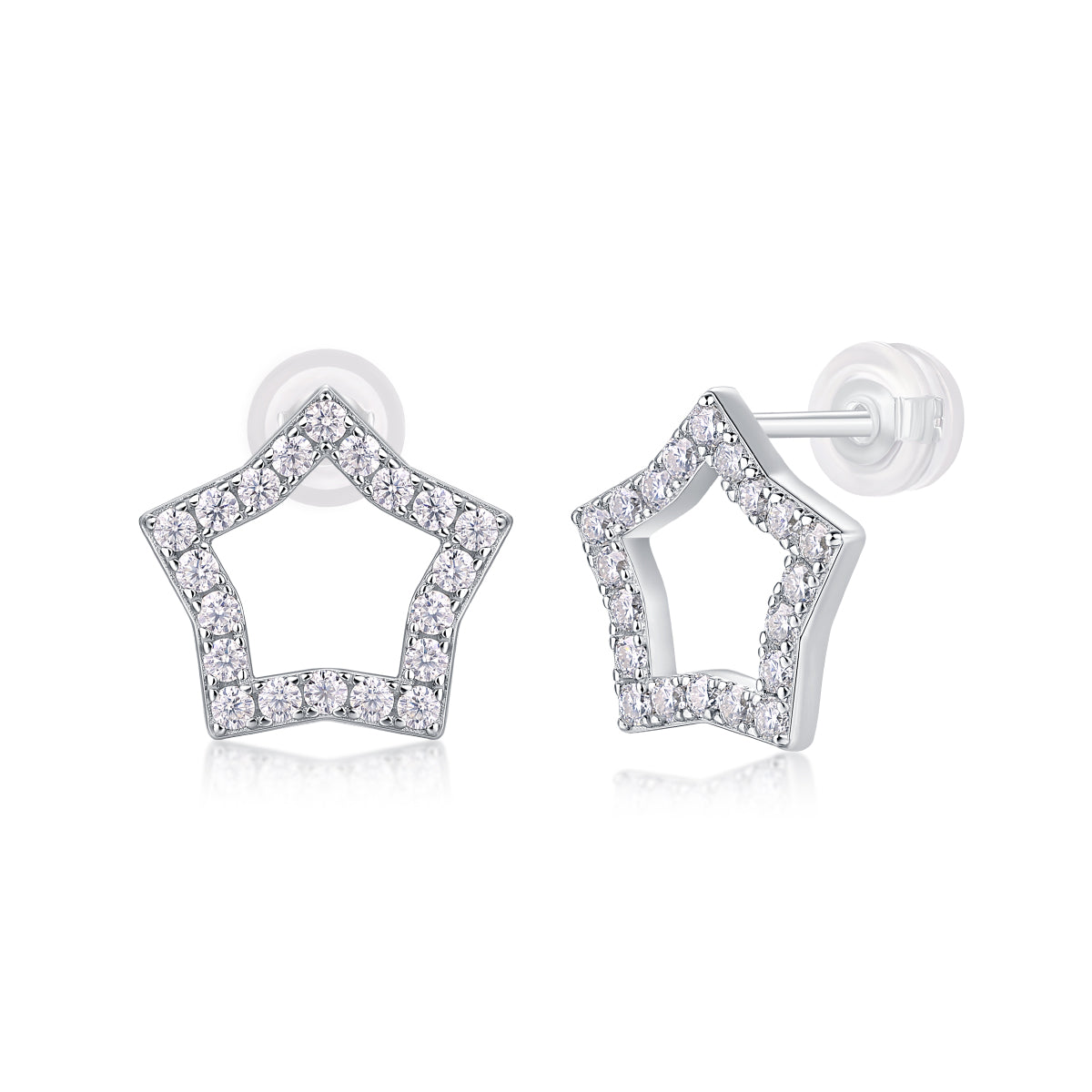 moissanite star stud earrings 925 sterling silver minimalist luxury