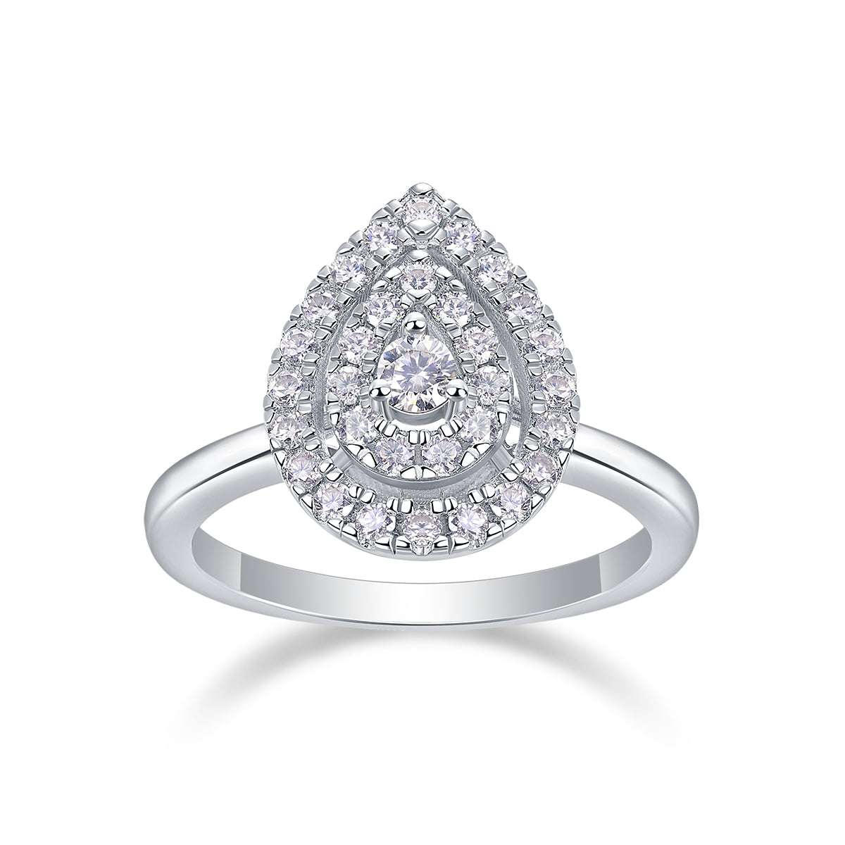 pear moissanite halo ring 925 sterling silver minimalist luxury