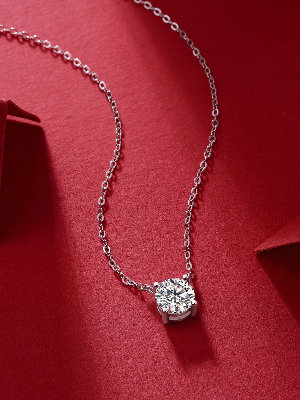 moissanite solitaire necklace 925 sterling silver minimalist luxury