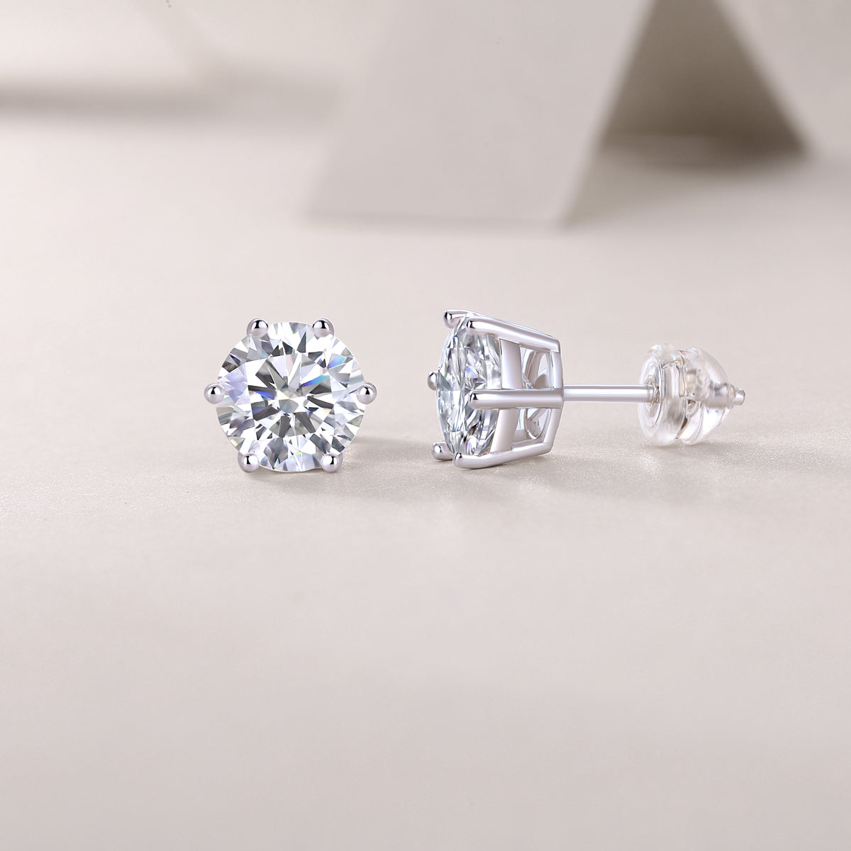 moissanite stud earrings 925 sterling silver round minimalist luxury