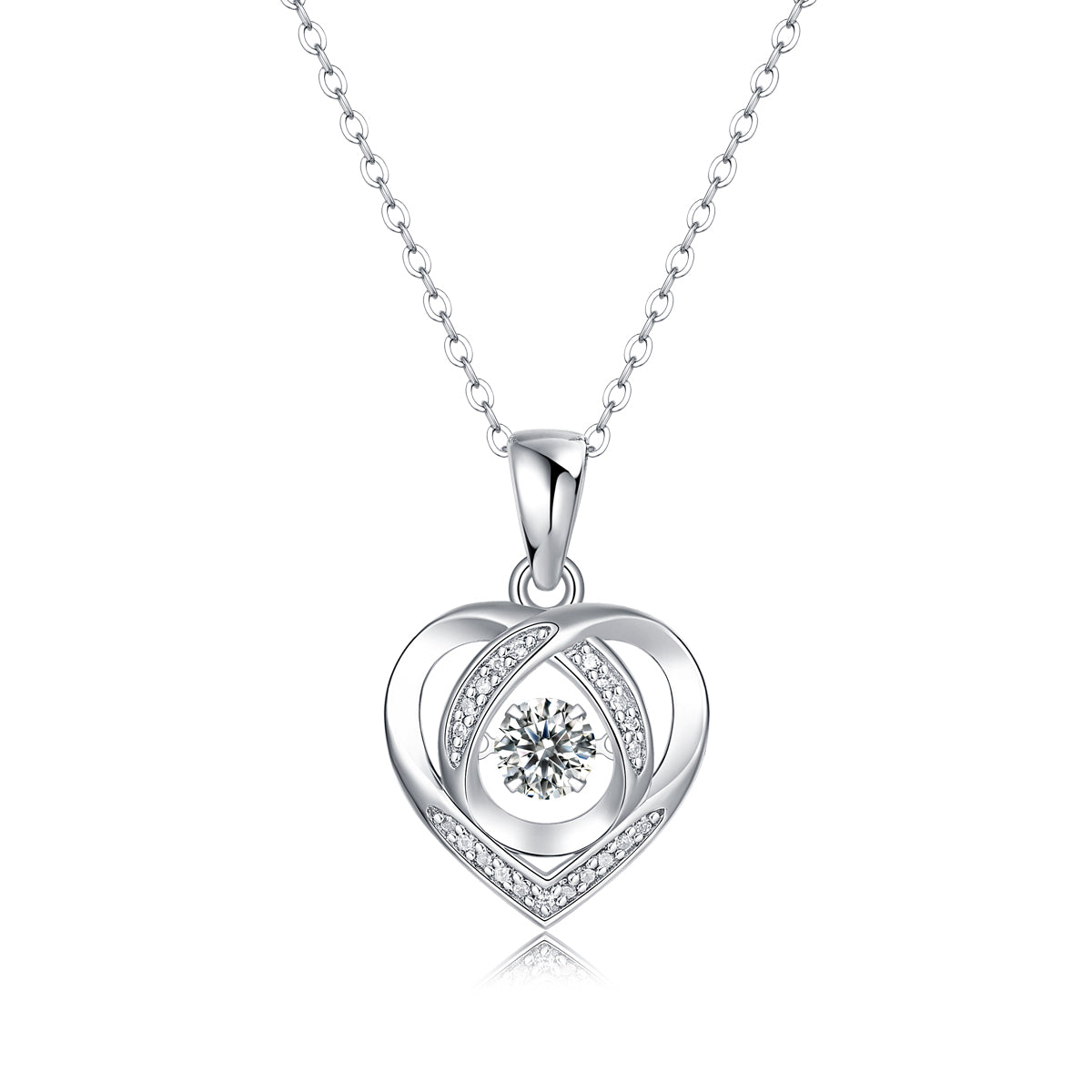 moissanite heart pendant necklace 925 sterling silver luxury minimalist