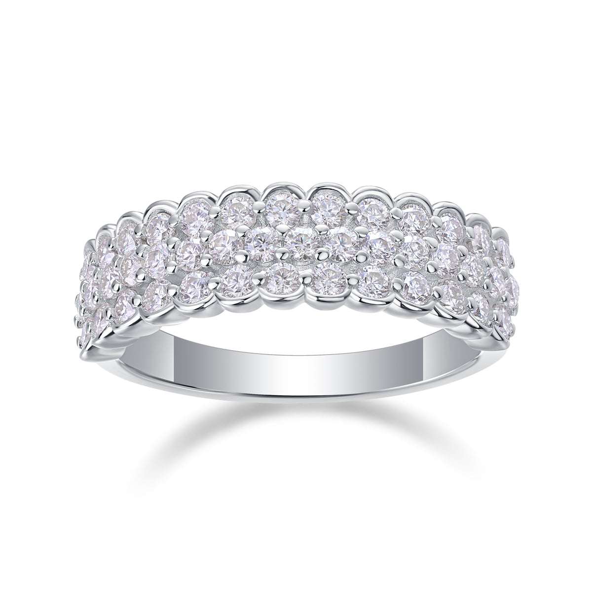moissanite multi row ring 925 sterling silver statement minimalist luxury