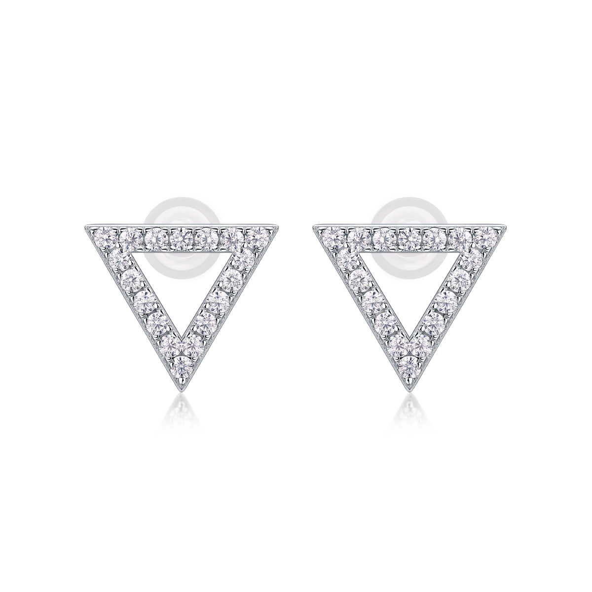 moissanite triangle stud earrings 925 sterling silver minimalist luxury