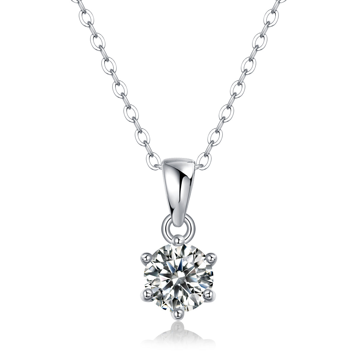 moissanite pendant necklace 925 sterling silver solitaire minimalist luxury