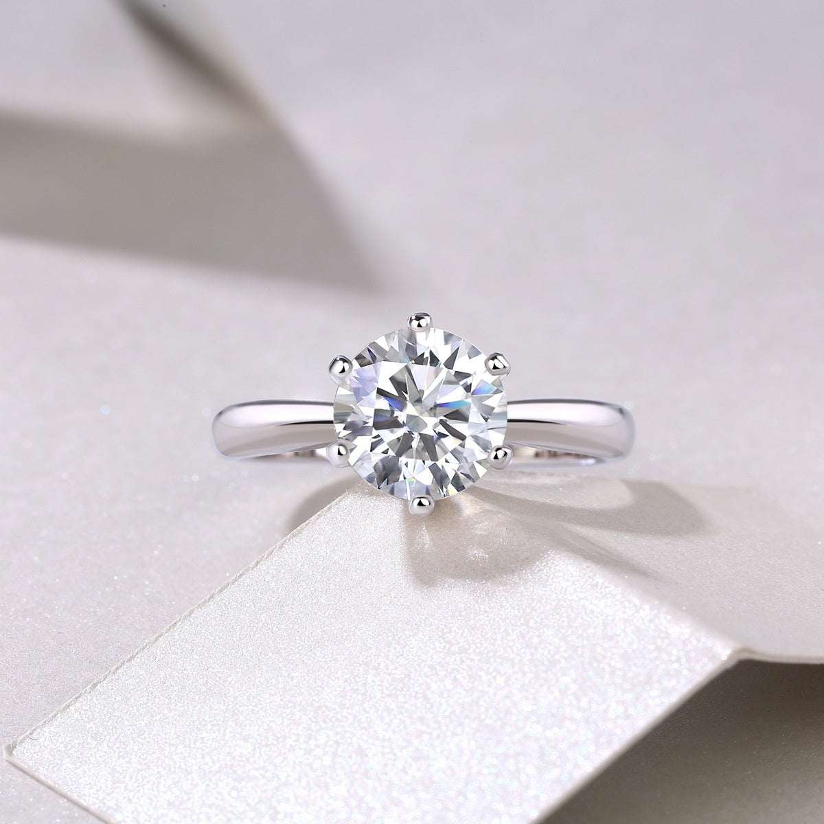 5 Carat Moissanite Solitaire Ring 925 Sterling Silver D Color VVS1 Luxury Engagement Ring Diamond Alternative