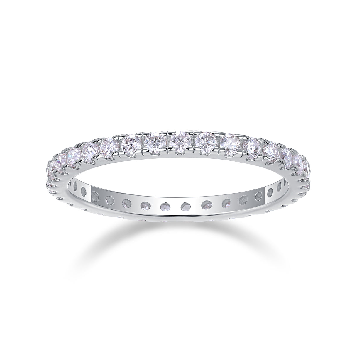 Moissanite eternity ring 925 silver pave band