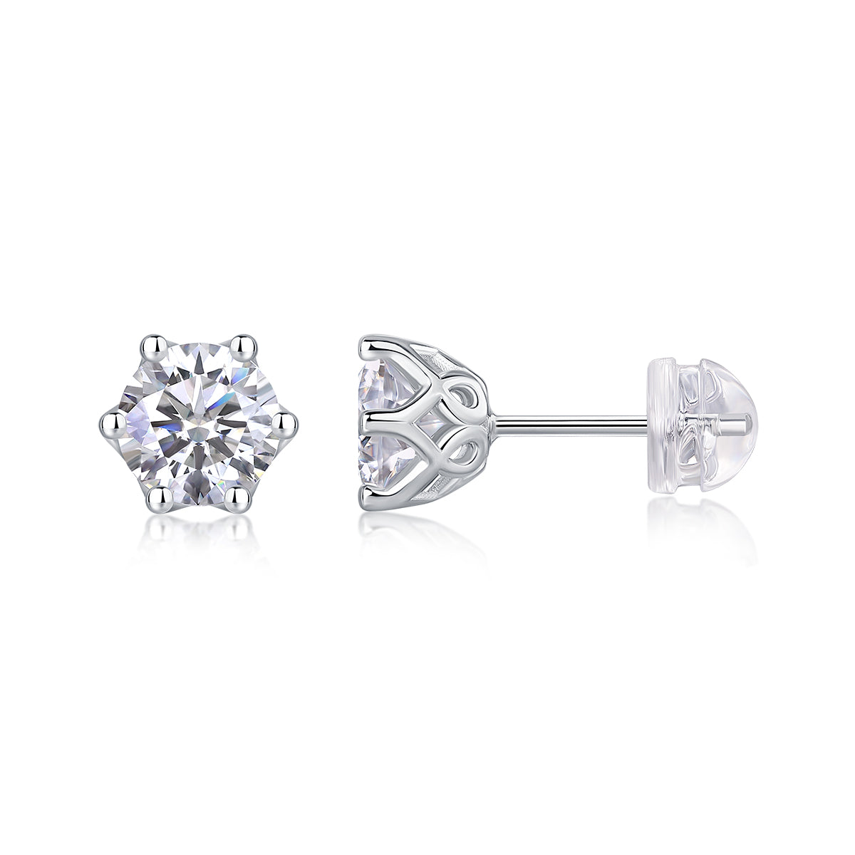 moissanite stud earrings 925 sterling silver minimalist luxury