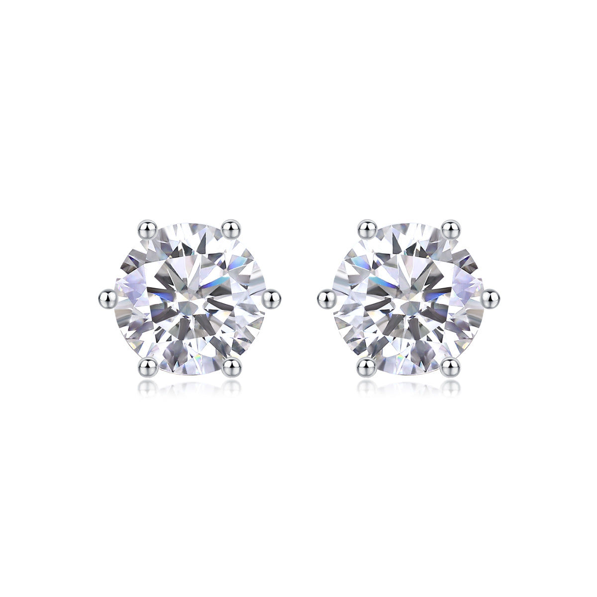 moissanite stud earrings 925 sterling silver round minimalist luxury