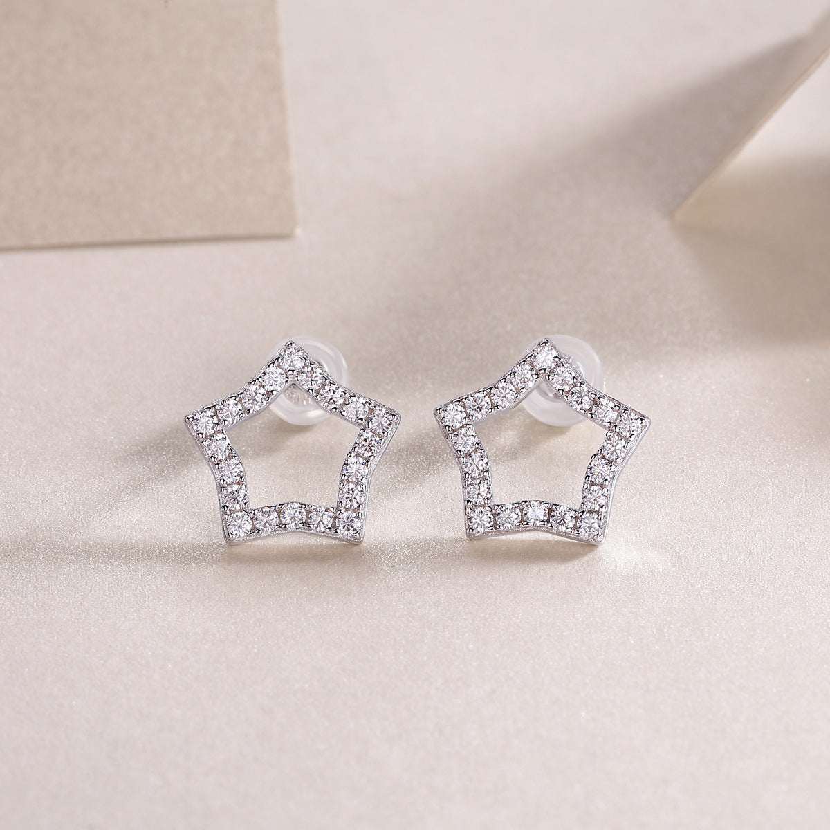 moissanite star stud earrings 925 sterling silver minimalist luxury