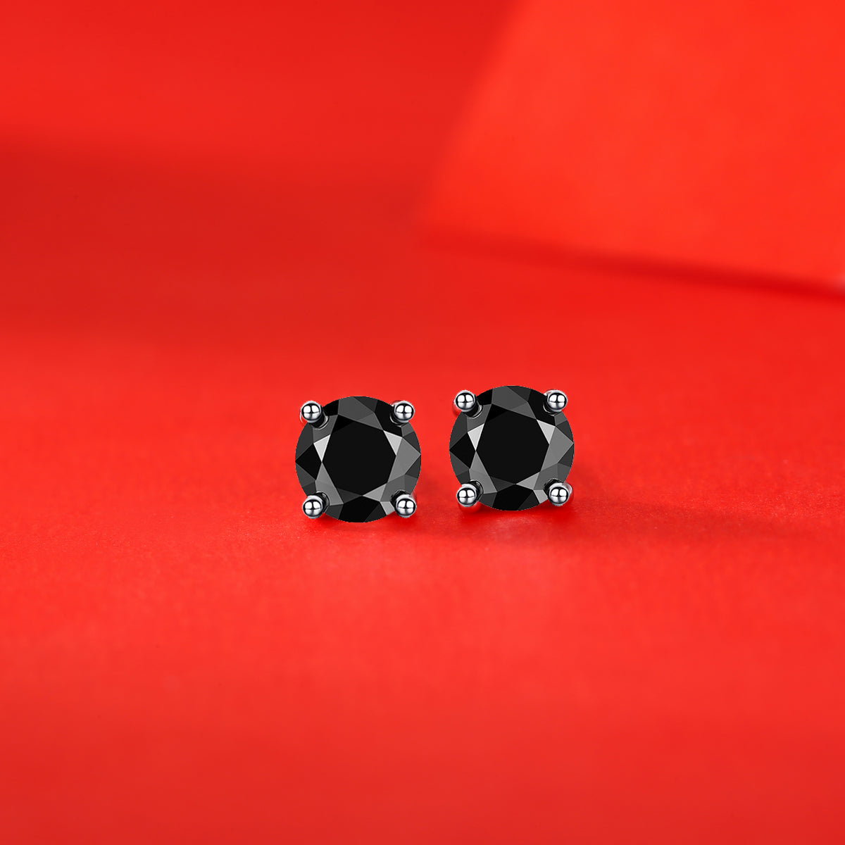 black moissanite stud earrings 925 sterling silver minimalist luxury