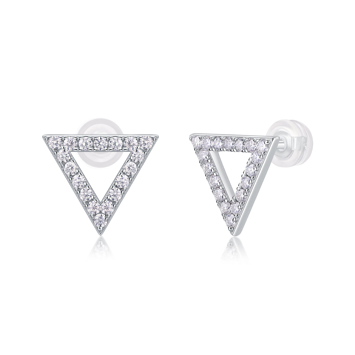 moissanite triangle stud earrings 925 sterling silver minimalist luxury