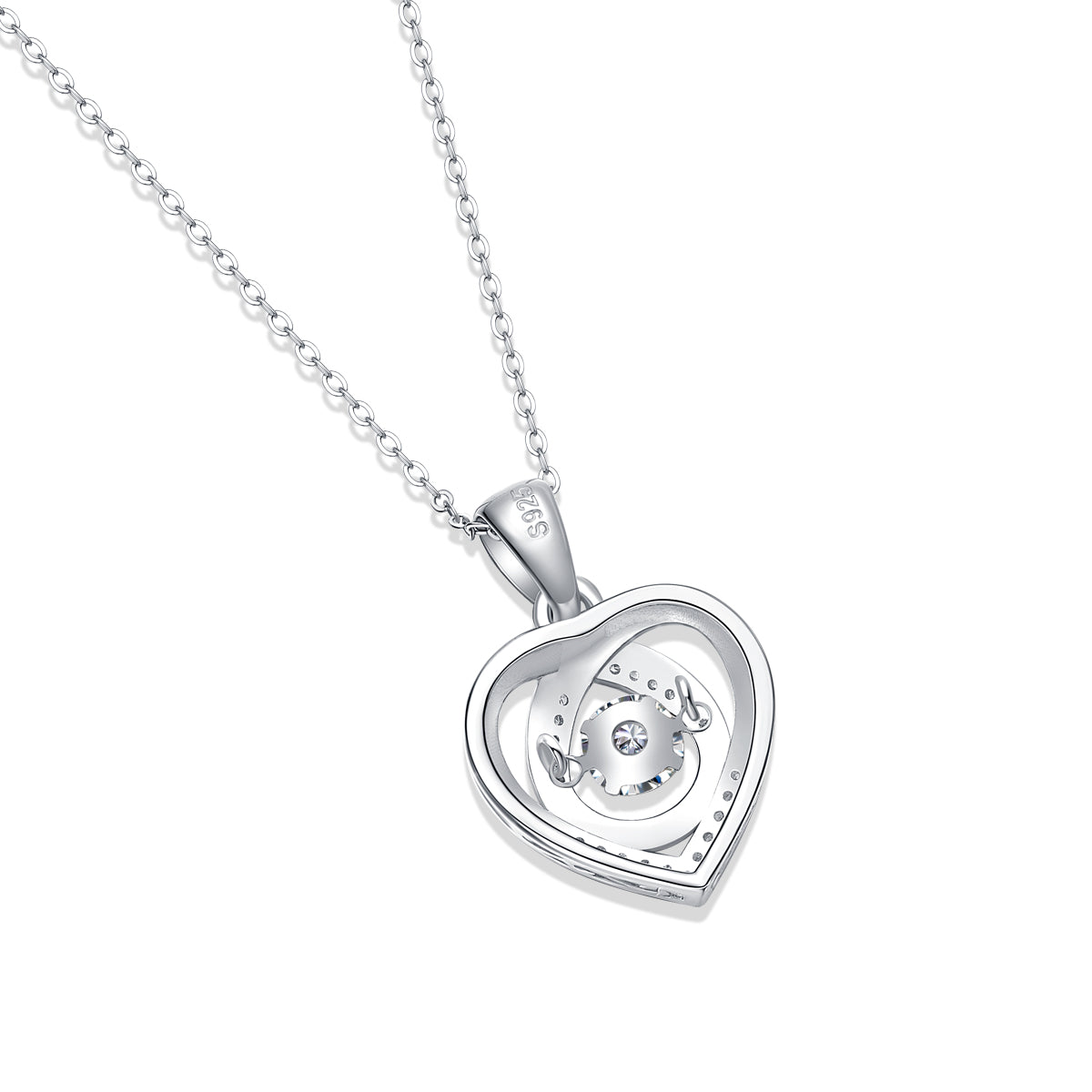 moissanite heart pendant necklace 925 sterling silver luxury minimalist