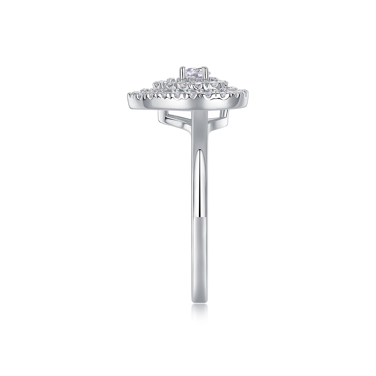 pear moissanite halo ring 925 sterling silver minimalist luxury