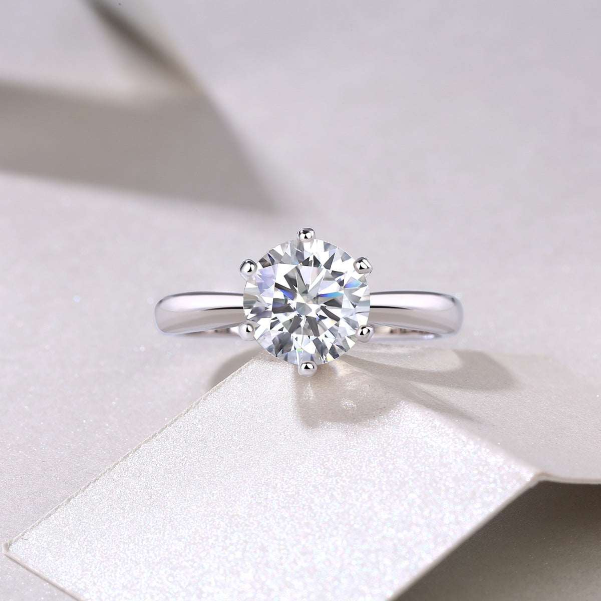 5 Carat Moissanite Solitaire Ring 925 Sterling Silver D Color VVS1 Luxury Engagement Ring Diamond Alternative