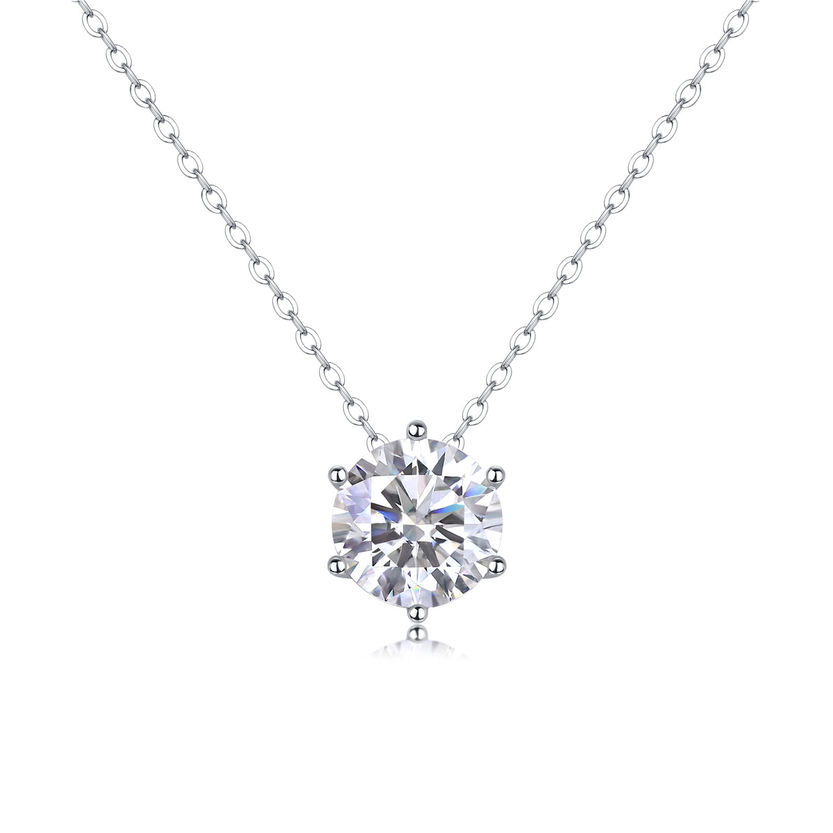 moissanite solitaire pendant necklace 925 sterling silver minimalist luxury