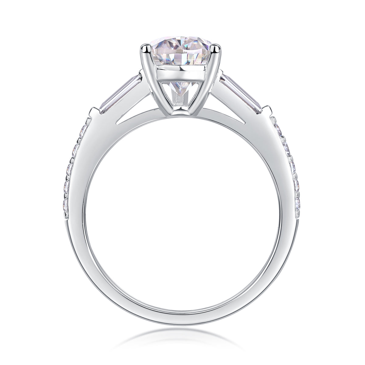 moissanite solitaire ring 925 sterling silver pear cut minimalist luxury