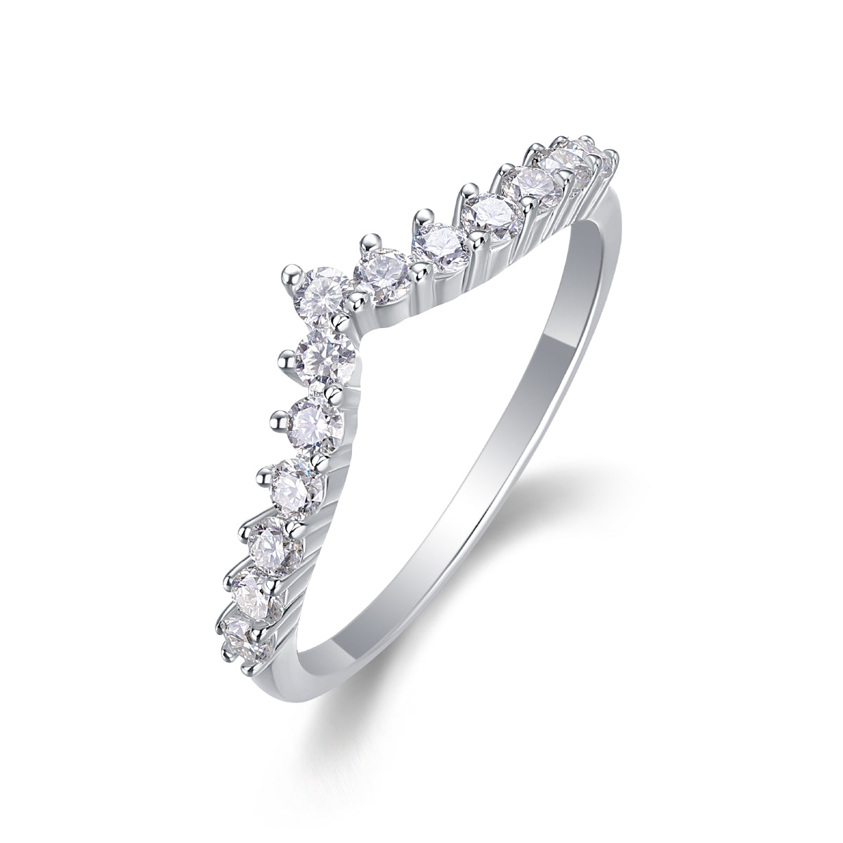 moissanite crown ring 925 sterling silver minimalist luxury band