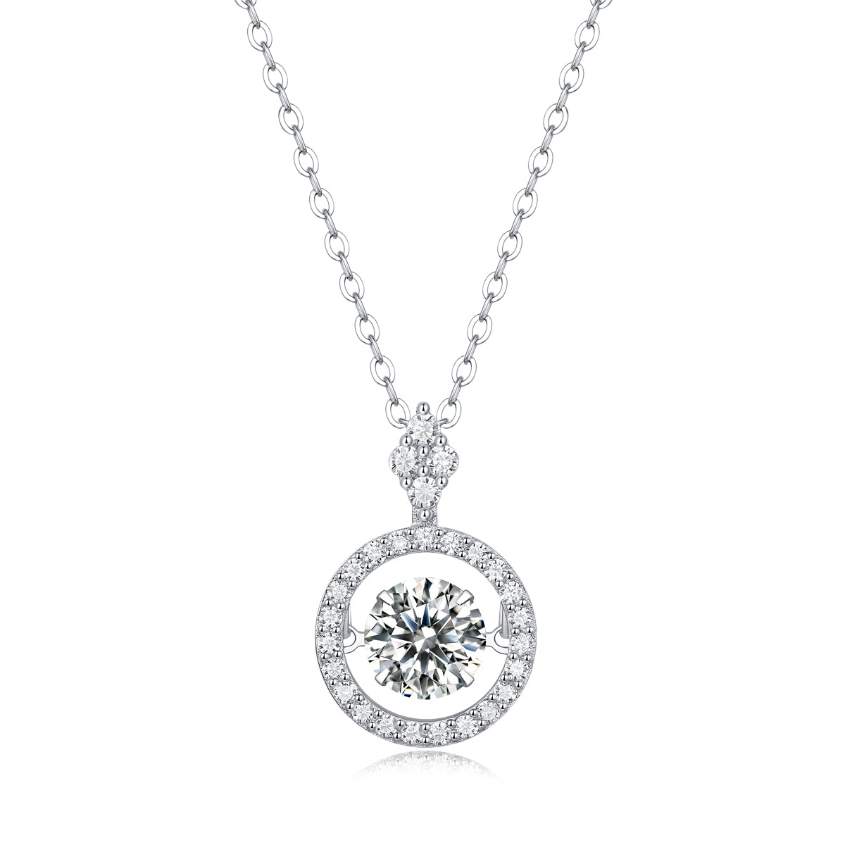 moissanite circle pendant necklace 925 sterling silver minimalist luxury